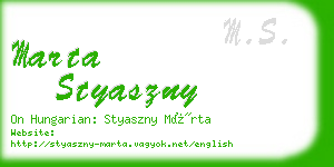 marta styaszny business card